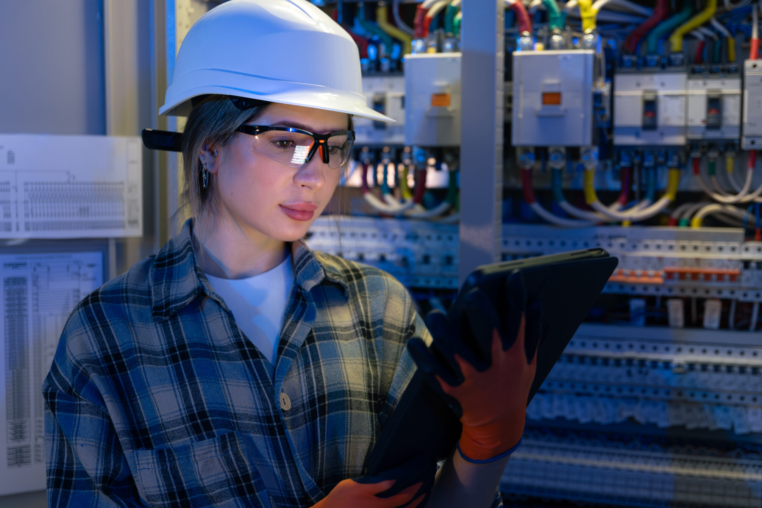 วิศวกรวิเคราะห์แผนผังวงจรผ่านแท็บเล็ต